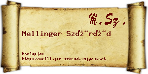 Mellinger Szórád névjegykártya